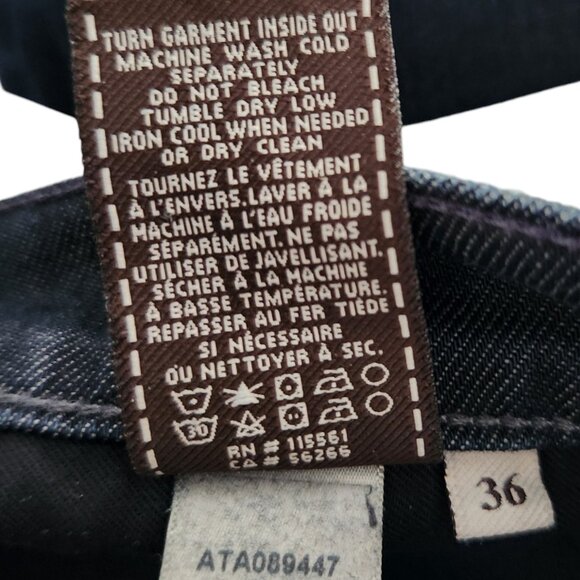 7 For All Mankind Men's Rhigby Button Fly Blue Denim Jeans Size 36 - Picture 14 of 14